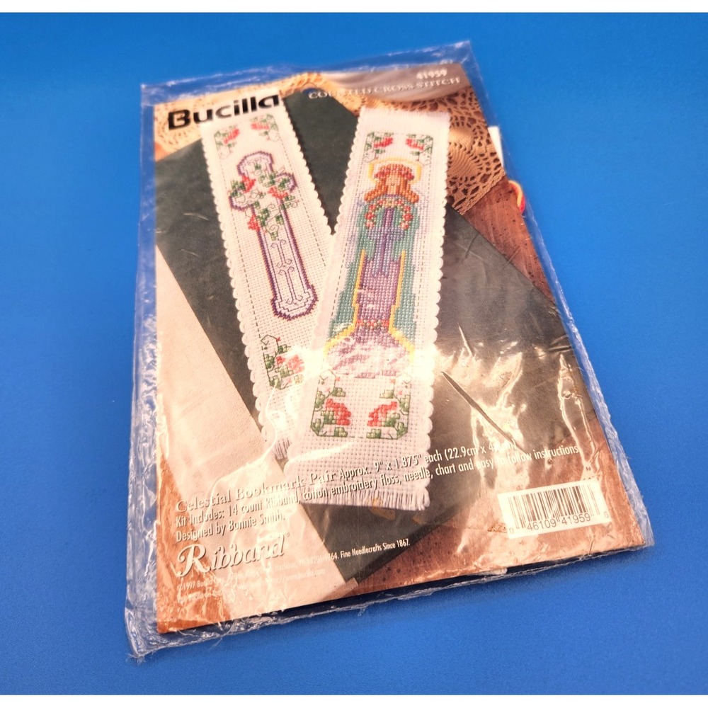 Bucilla Celestial Angels Bookmark Pair Counted Cross Stitch Kit 41959 New